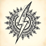 Aztec Lightning Tattoo