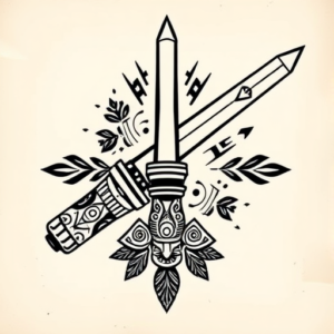 Aztec Lightsaber Tattoo