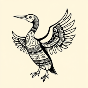 Aztec Loon Tattoo
