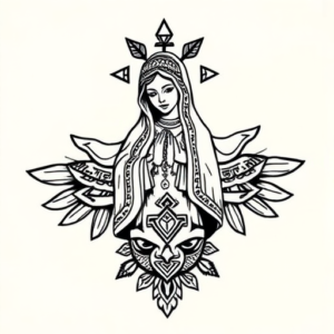 Aztec Mary Tattoo