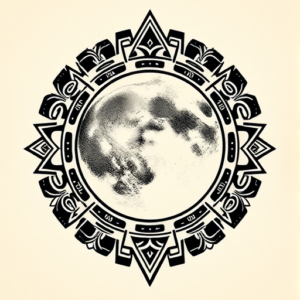 Aztec Moon Tattoo