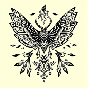 Aztec Mothman Tattoo