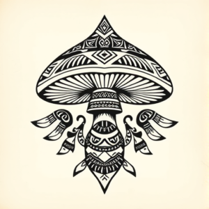 Aztec Mushroom Tattoo