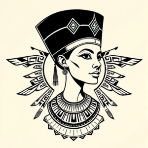 Aztec Nefertiti Tattoo