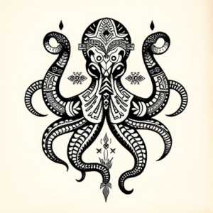 Aztec Octopus Tattoo
