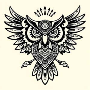 Aztec Owl Tattoo