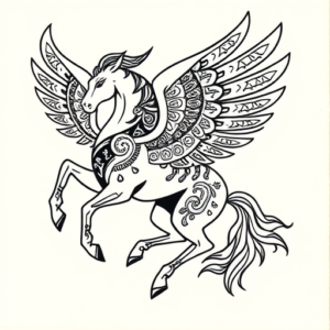 Aztec Pegasus Tattoo