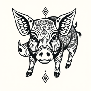Aztec Pig Tattoo