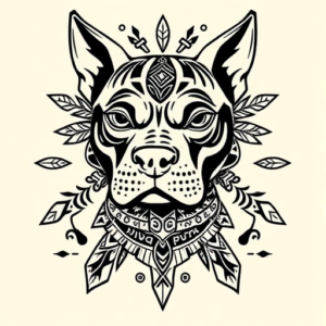 Aztec Pitbull Tattoo