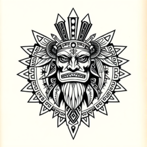 Aztec Poseidon Tattoo