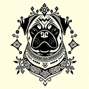 Aztec Pug Tattoo