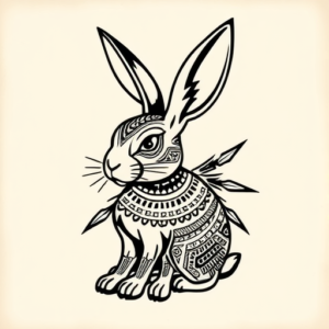 Aztec Rabbit Tattoo