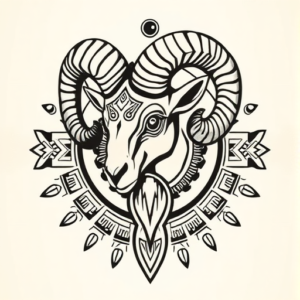 Aztec Ram Tattoo