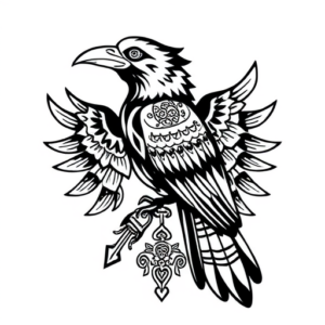 Aztec Raven Tattoo