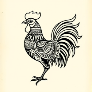 Aztec Rooster Tattoo