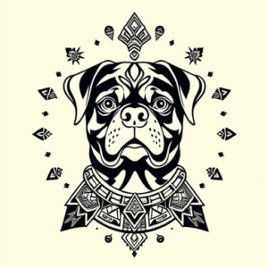 Aztec Rottweiler Tattoo