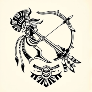 Aztec Sagittarius Tattoo