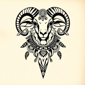Aztec Sheep Tattoo