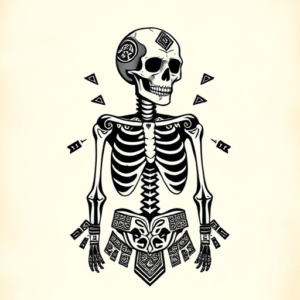 Aztec Skeleton Tattoo
