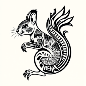 Aztec Squirrel Tattoo