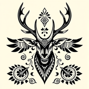 Aztec Stag Tattoo