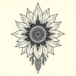 Aztec Sunflower Tattoo