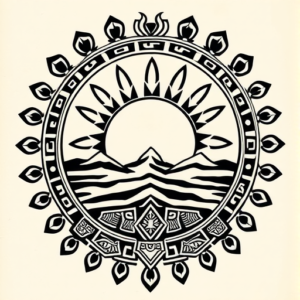 Aztec Sunset Tattoo