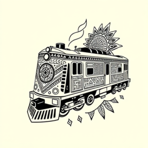 Aztec Train Tattoo