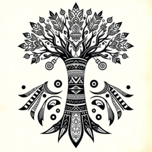 Aztec Tree Tattoo