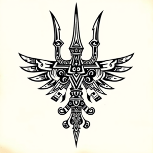 Aztec Trident Tattoo