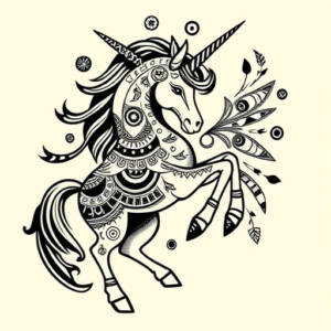 Aztec Unicorn Tattoo