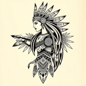 Aztec Valkyrie Tattoo