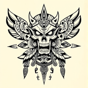 Aztec Vampire Tattoo