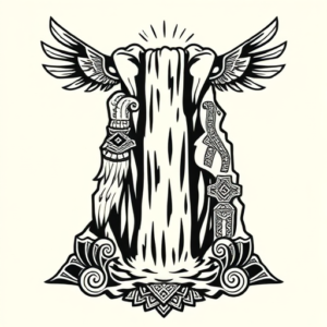 Aztec Waterfall Tattoo