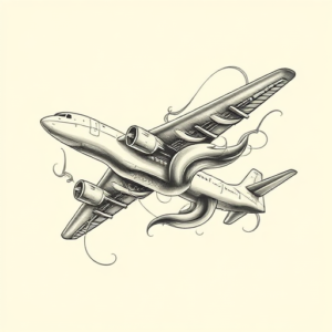 Bio-Organic Airplane Tattoo