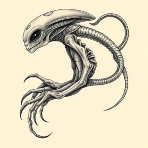 Bio-Organic Alien Tattoo