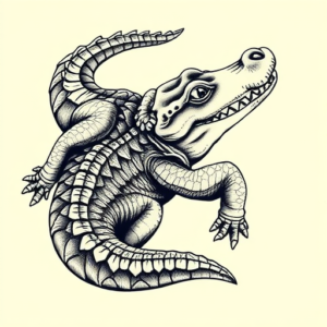 Bio-Organic Alligator Tattoo
