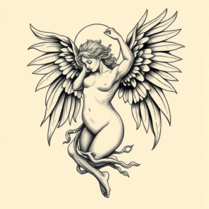 Bio-Organic Angel Tattoo