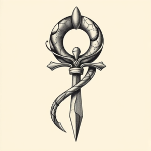 Bio-Organic Ankh Tattoo