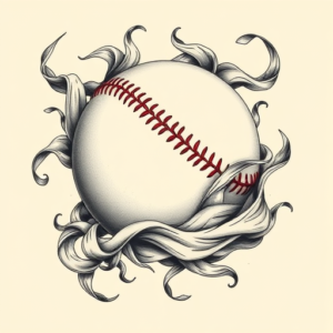 Bio-Organic Baseball Tattoo