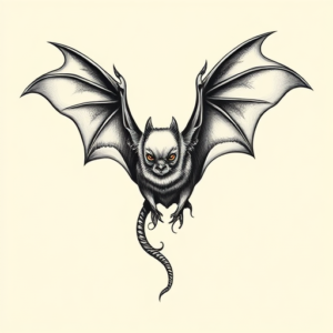 Bio-Organic Bat Tattoo