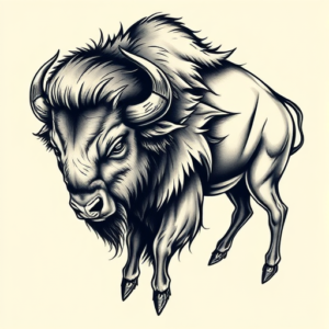 Bio-Organic Bison Tattoo
