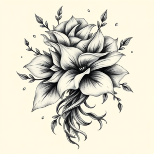 Bio-Organic Bouquet Tattoo