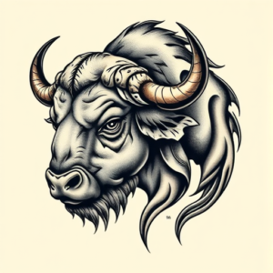 Bio-Organic Buffalo Tattoo