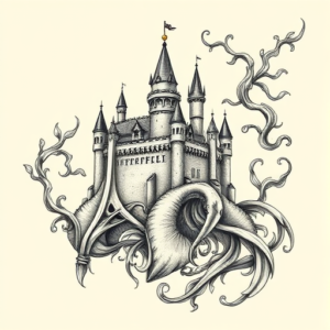 Bio-Organic Castle Tattoo