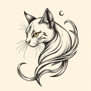 Bio-Organic Cat Tattoo