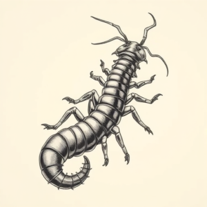 Bio-Organic Centipede Tattoo
