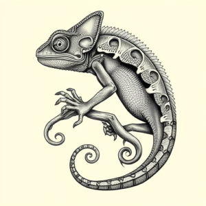 Bio-Organic Chameleon Tattoo