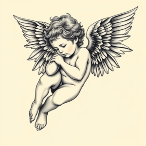Bio-Organic Cherub Tattoo