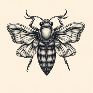 Bio-Organic Cicada Tattoo